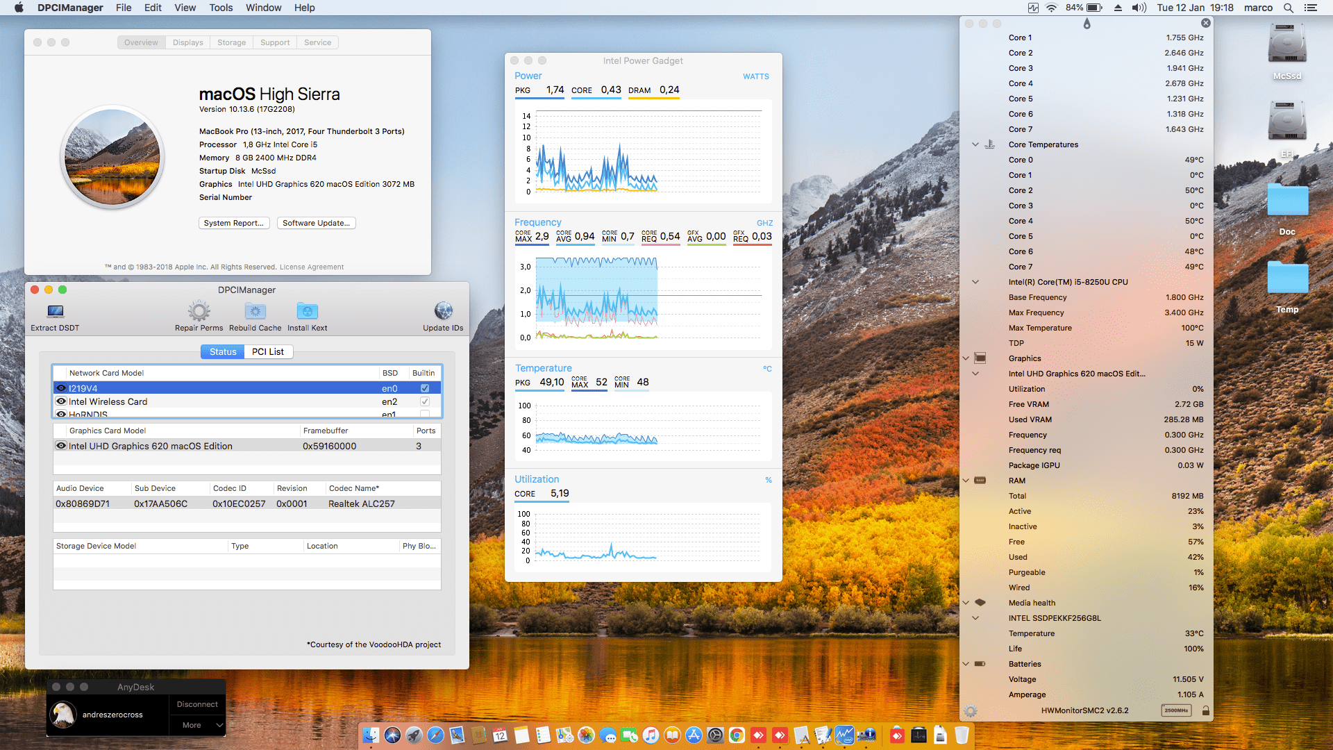 Success Hackintosh macOS High Sierra 10.13.6 Build 17G2208 in Lenovo Thinkpad L380 Yoga